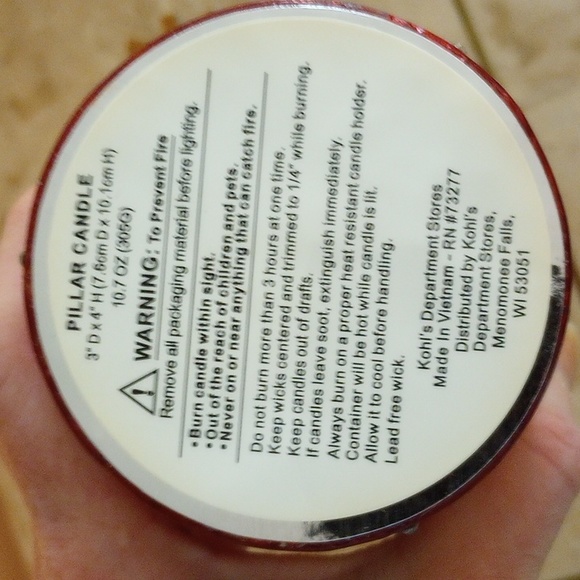 Burgundy Pillar Candle With Chrome Snowflake Stand - Picture 14 of 14